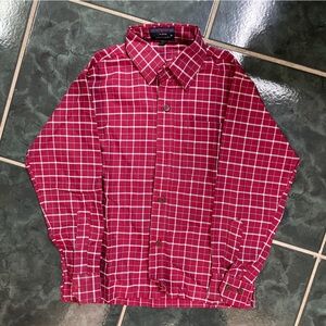 Jeff Southern Mens Wear Red Stripes Men Shirt Mens Size Small 37/38 Button Down